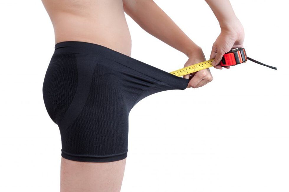 Miessung vun der Längt vum Penis no enger Massage mat Soda